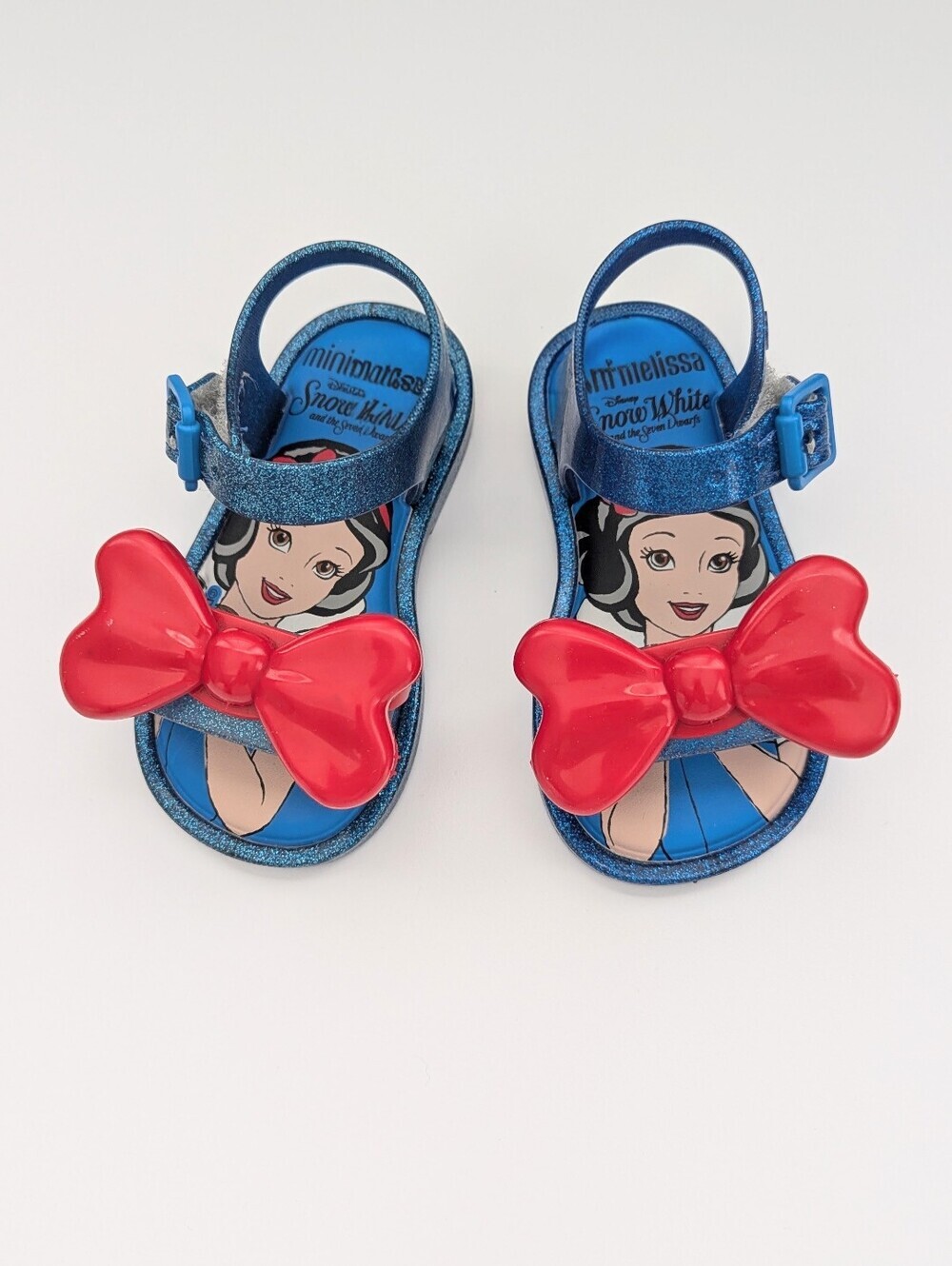 Mini Melissa Disney Snow White Sandals w/Red Bow Accent - Size 5